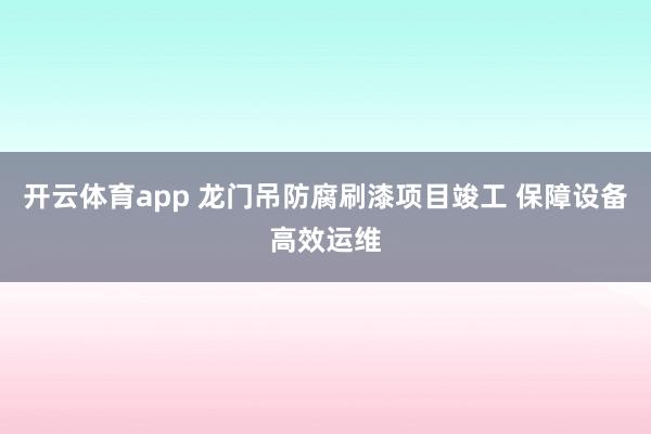 开云体育app 龙门吊防腐刷漆项目竣工 保障设备高效运维