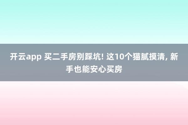 开云app 买二手房别踩坑! 这10个猫腻摸清, 新手也能安心买房