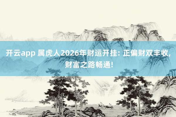 开云app 属虎人2026年财运开挂: 正偏财双丰收, 财富之路畅通!