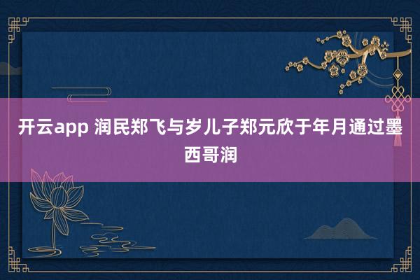 开云app 润民郑飞与岁儿子郑元欣于年月通过墨西哥润
