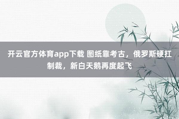 开云官方体育app下载 图纸靠考古,俄罗斯硬扛制裁,新白天鹅再度起飞