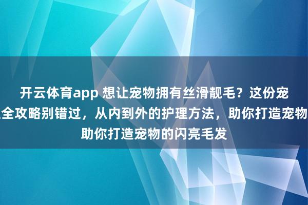 开云体育app 想让宠物拥有丝滑靓毛？这份宠物毛发护理全攻略别错过，从内到外的护理方法，助你打造宠物的闪亮毛发