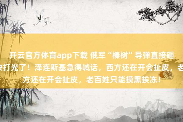 开云官方体育app下载 俄军“榛树”导弹直接砸穿乌电网，防空弹快打光了！泽连斯基急得喊话，西方还在开会扯皮，老百姓只能摸黑挨冻！
