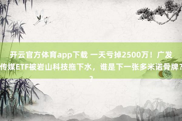 开云官方体育app下载 一天亏掉2500万！广发传媒ETF被岩山科技拖下水，谁是下一张多米诺骨牌？