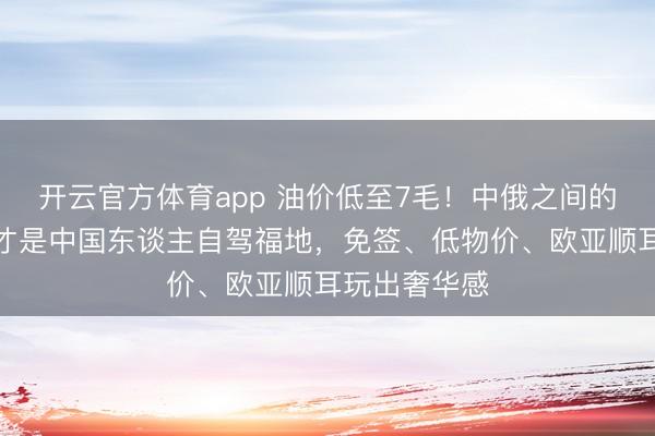 开云官方体育app 油价低至7毛！中俄之间的玄机本地，才是中国东谈主自驾福地，免签、低物价、欧亚顺耳玩出奢华感